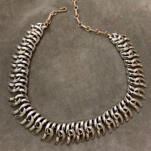 Vintage 1970s Sculptural Coro Gold Metallic Chain Link Statement Necklace